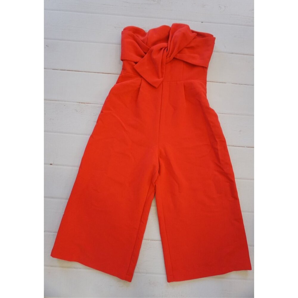 Parvenue Red Strapless Bow Jumpsuit - Size M - Picture 3 of 12